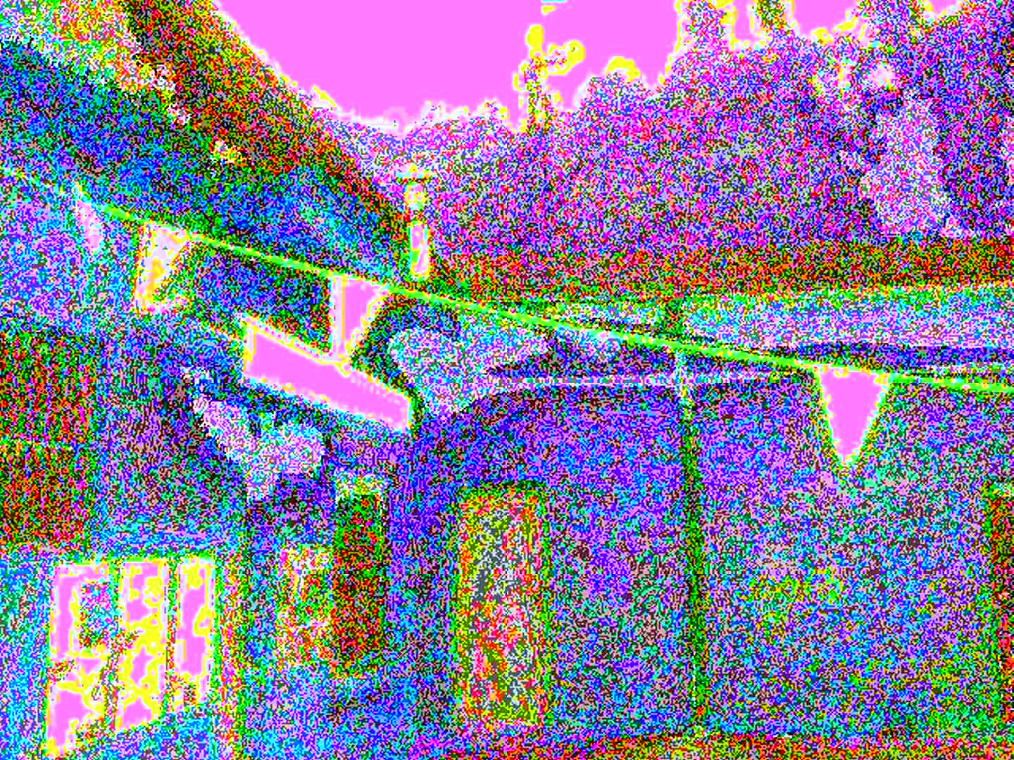 Circuit-bent photo of a yard