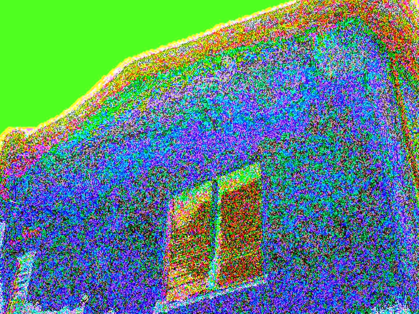 Circuit-bent photo of a house