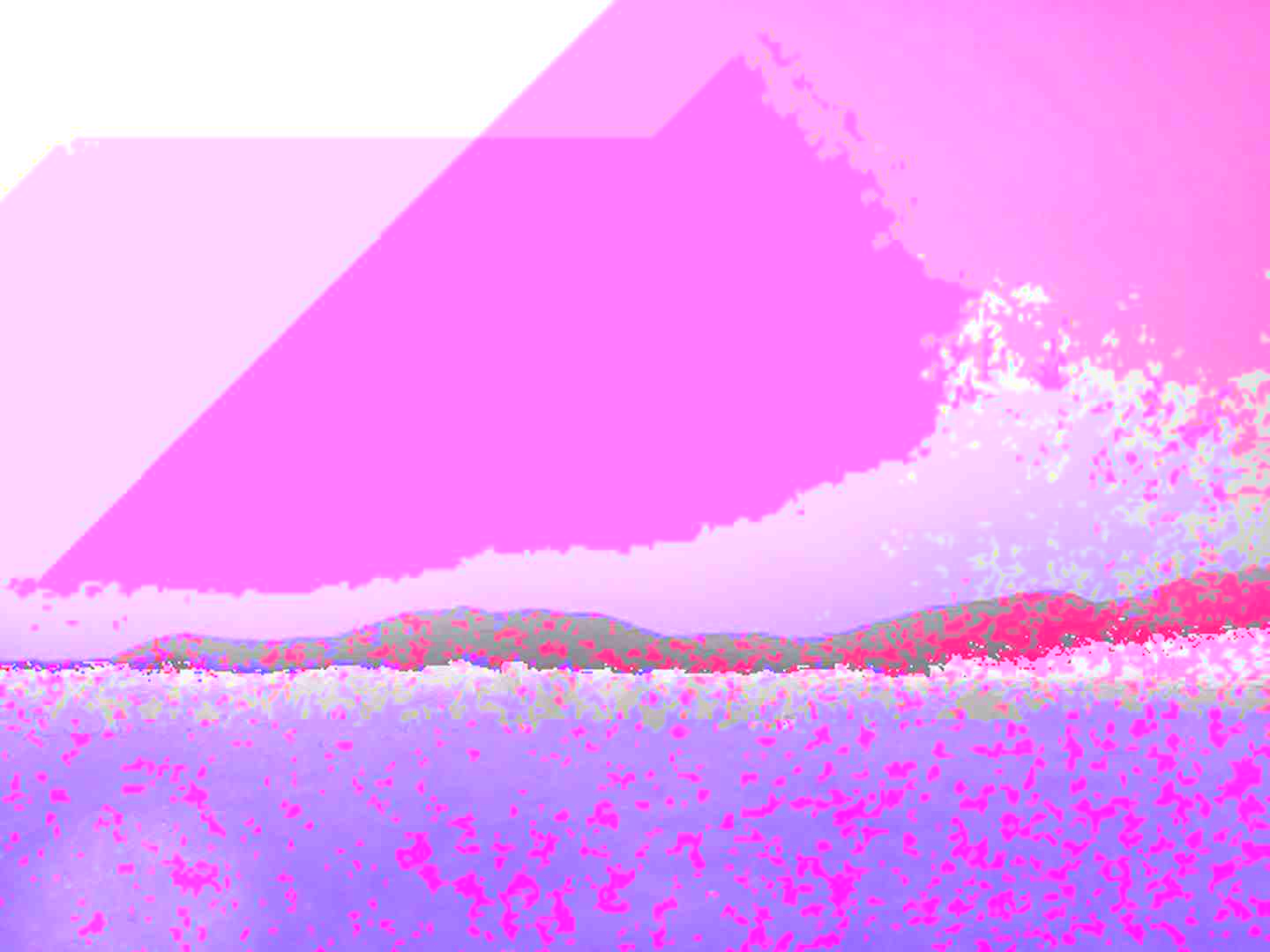 Circuit-bent photo of a natural landscape