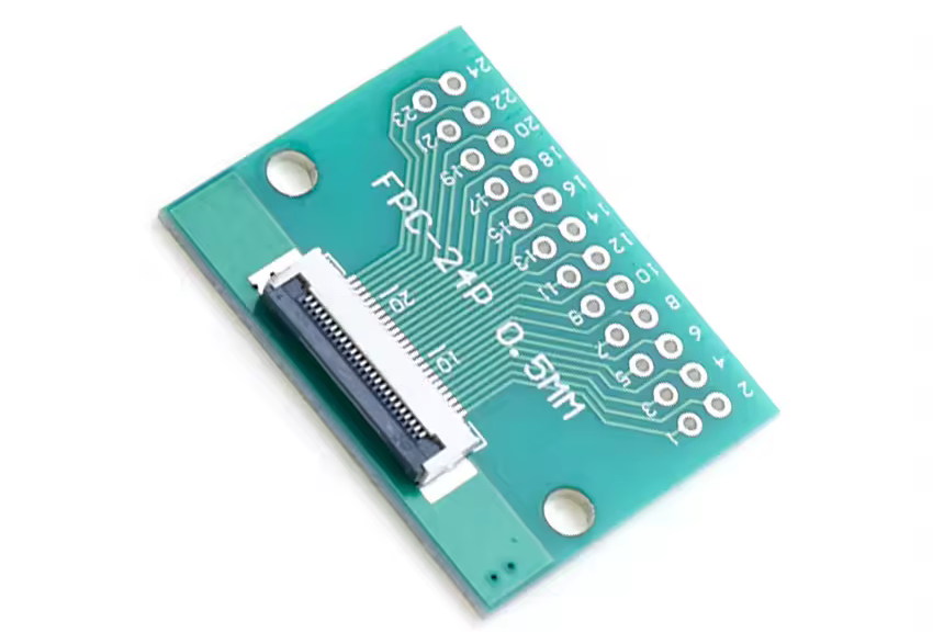 Photo of a 24-pin FPC breakout board